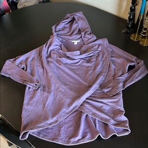 Athleta Purana Hooded Purple Crossover Sweatshirt